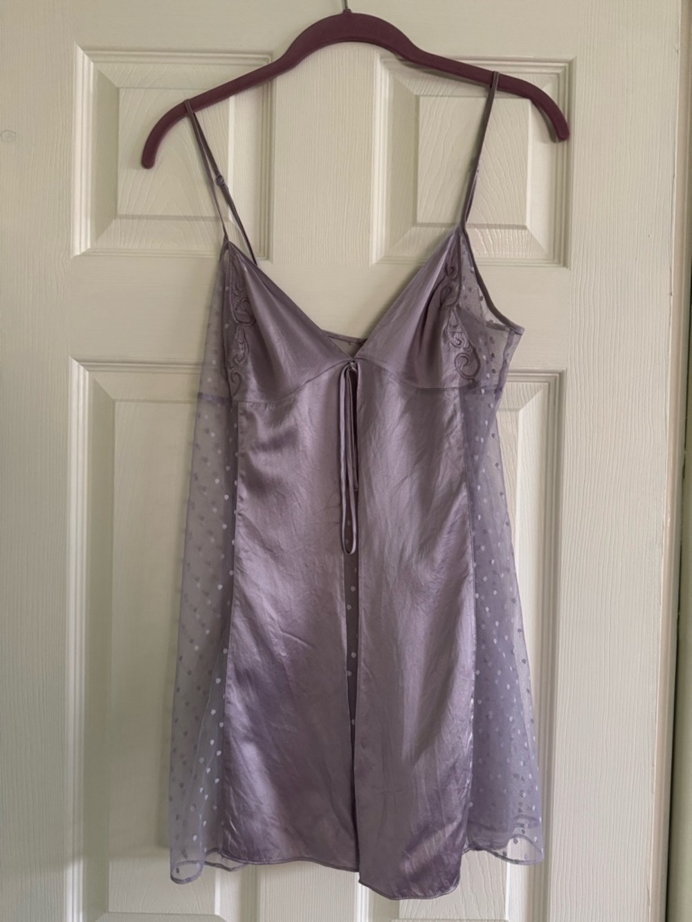 Vintage Victoria’s Secret satin and lace babydoll chemise - lilac M